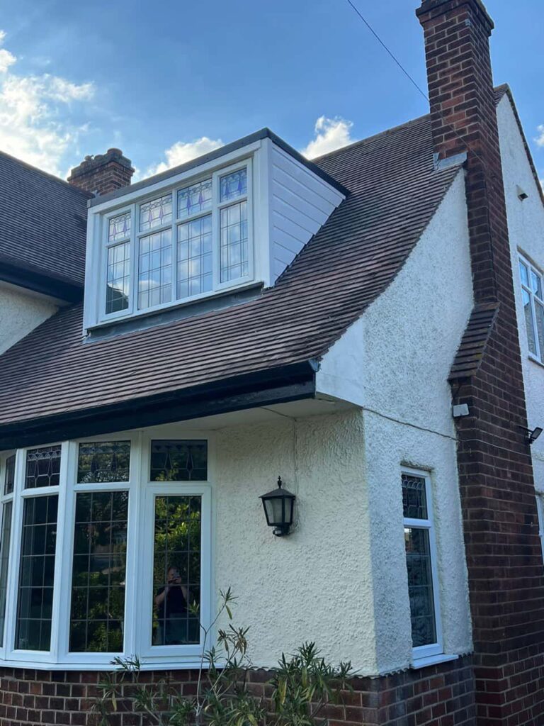 This is a photo of a dormer window which has just had some repairs carried out where the roof and the dormer meet. Works carried out by Huntingdon Roofing Repairs