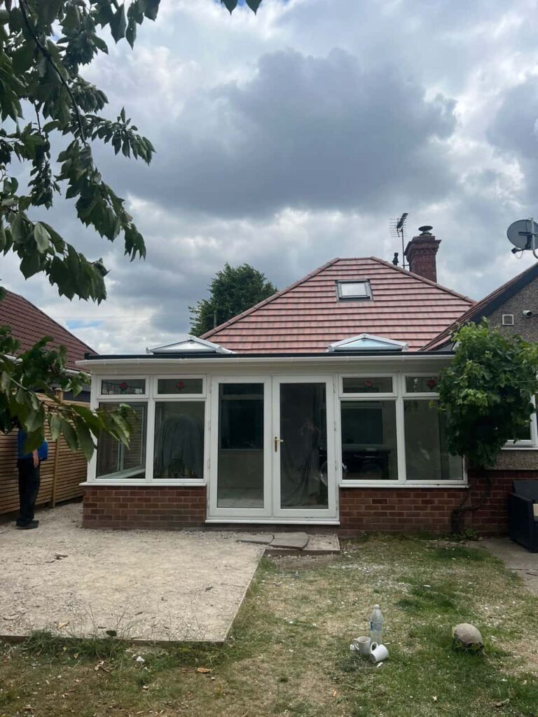 This is a photo of a hipped roof on a bungalow that has just had roof repairs carried out. Works carried out by Huntingdon Roofing Repairs